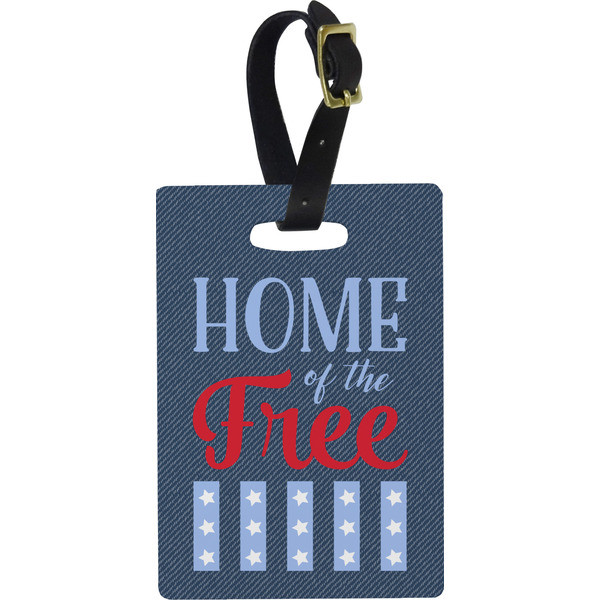 Custom American Quotes Plastic Luggage Tag - Rectangular