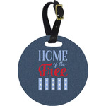 American Quotes Plastic Luggage Tag - Round