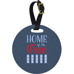 American Quotes Plastic Luggage Tag - Round