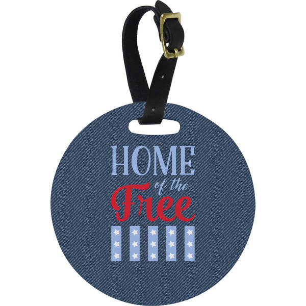 Custom American Quotes Plastic Luggage Tag - Round