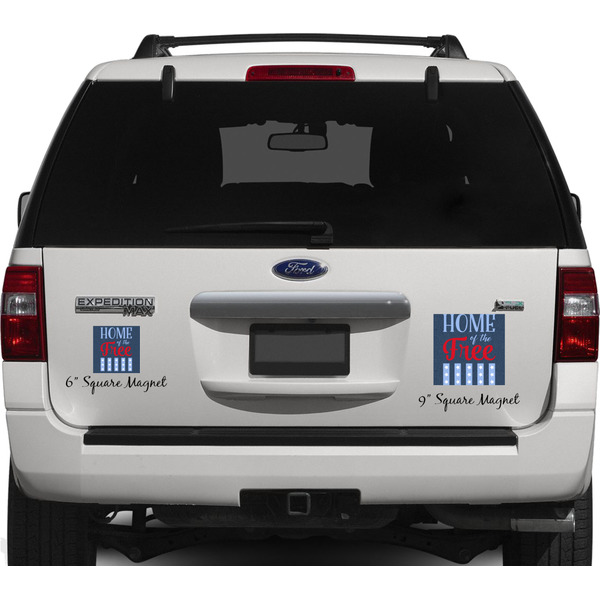 American Quotes Personalized Square Car Magnets on Ford Explorer