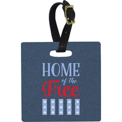 American Quotes Plastic Luggage Tag - Square