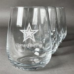 American Quotes Stemless Wine Glasses (Set of 4) (Personalized)