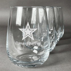 American Quotes Stemless Wine Glasses (Set of 4) (Personalized)