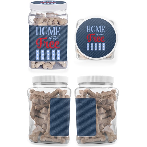 American Quotes Pet Treat Jar - Multiple Angles
