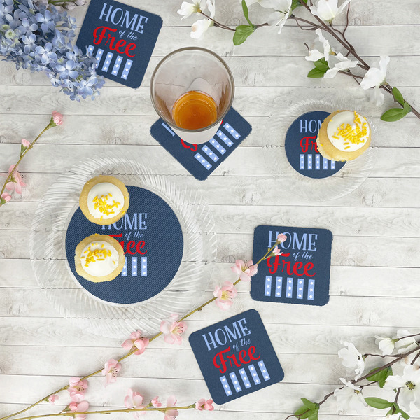 American Quotes Plastic Party Appetizer & Dessert Plates - In Context