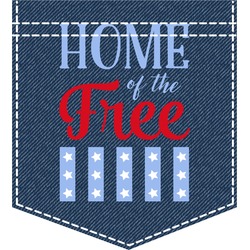 American Quotes Iron On Faux Pocket