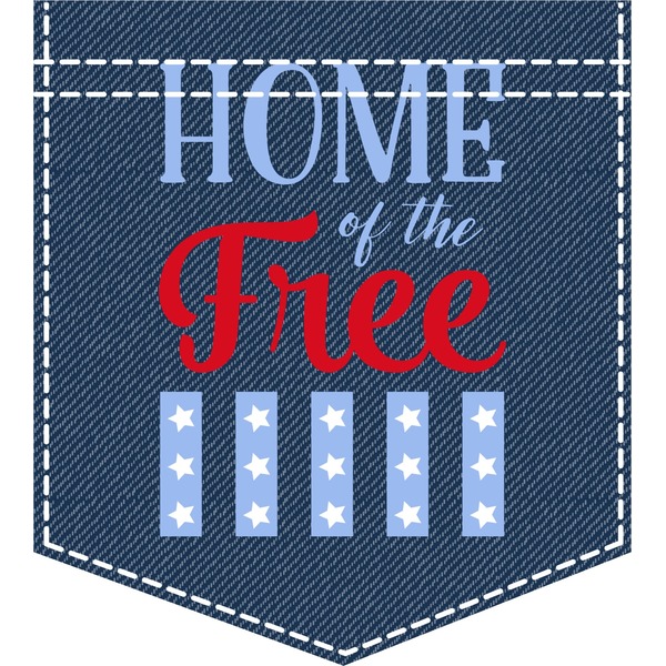 Custom American Quotes Iron On Faux Pocket