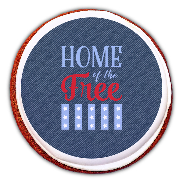 American Quotes Printed Icing Circle - Large - On Cookie