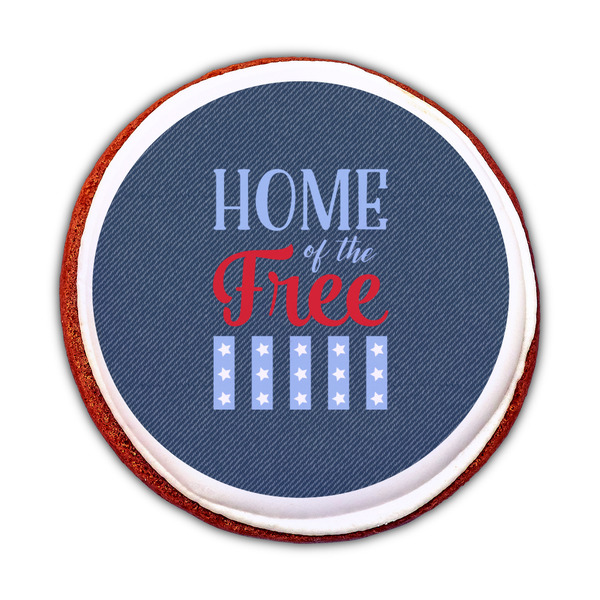 American Quotes Printed Icing Circle - Medium - On Cookie