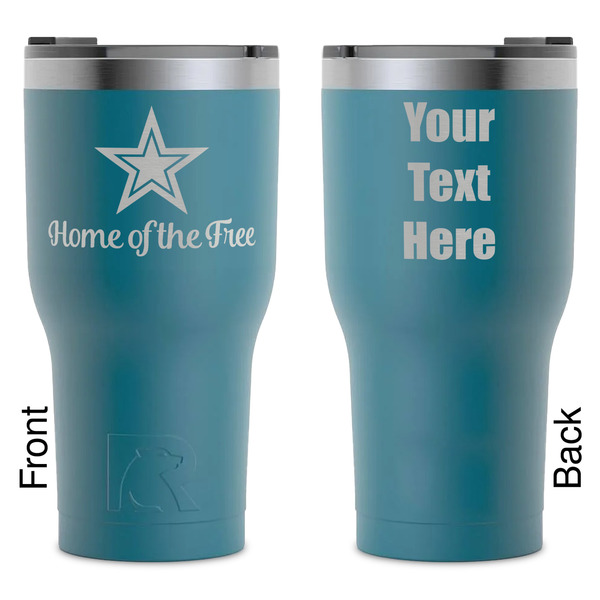 Custom American Quotes RTIC Tumbler - Dark Teal - Laser Engraved - Double-Sided