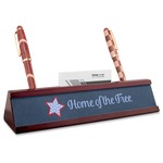 American Quotes Red Mahogany Nameplate with Business Card Holder (Personalized)