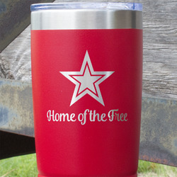 American Quotes 20 oz Stainless Steel Tumbler - Red - Single Sided