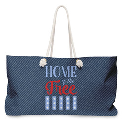 American Quotes Large Tote Bag with Rope Handles