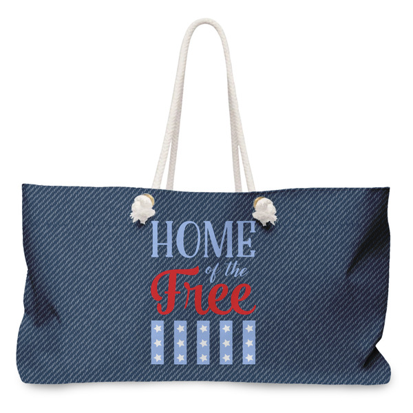 Custom American Quotes Large Tote Bag with Rope Handles