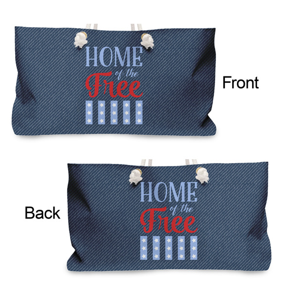 American Quotes Large Rope Tote - From & Back View