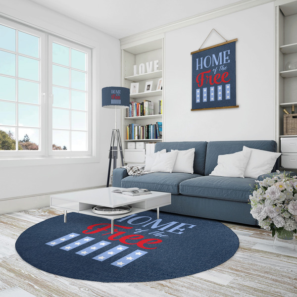 American Quotes Round Area Rug - IN CONTEXT