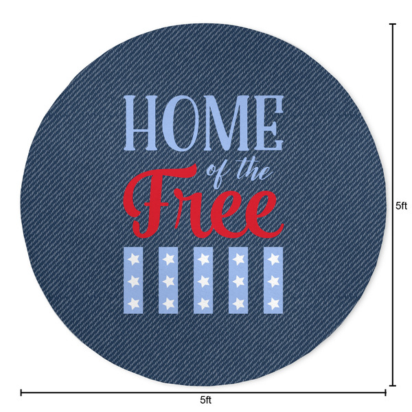 American Quotes Round Area Rug - Size