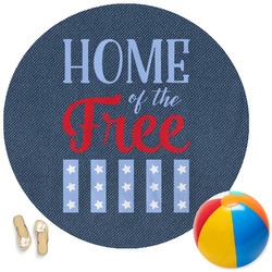 American Quotes Round Beach Towel