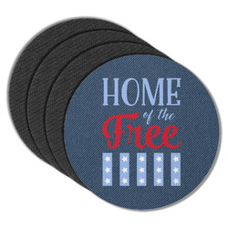 American Quotes Round Rubber Backed Coasters - Set of 4