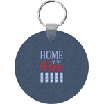 American Quotes Round Plastic Keychain