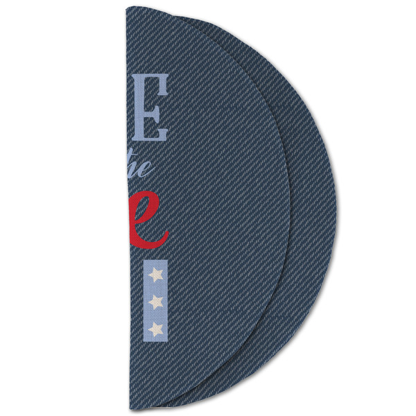 American Quotes Round Linen Placemats - HALF FOLDED (double sided)