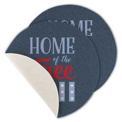 American Quotes Round Linen Placemat - Single Sided - Set of 4