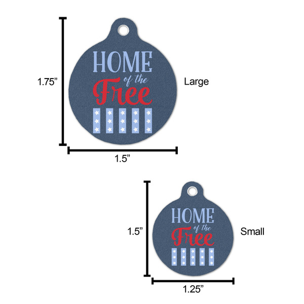 American Quotes Round Pet ID Tag - Large - Comparison Scale