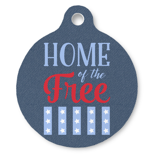 Custom American Quotes Round Pet ID Tag - Large