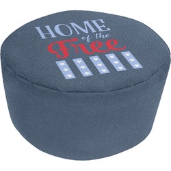 American Quotes Round Pouf Ottoman (Personalized)