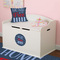 American Quotes Round Wall Decal on Toy Chest