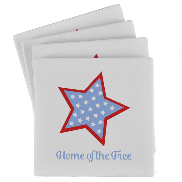 Custom American Quotes Absorbent Stone Coasters - Set of 4