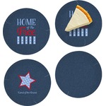 American Quotes Set of 4 Glass Appetizer / Dessert Plate 8" (Personalized)
