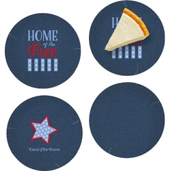 American Quotes Set of 4 Glass Appetizer / Dessert Plate 8" (Personalized)