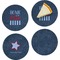 American Quotes Set of Appetizer / Dessert Plates