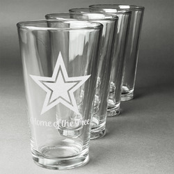 American Quotes Pint Glasses - Engraved (Set of 4)