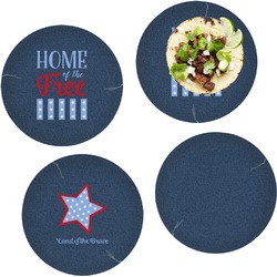 American Quotes Set of 4 Glass Lunch / Dinner Plate 10" (Personalized)