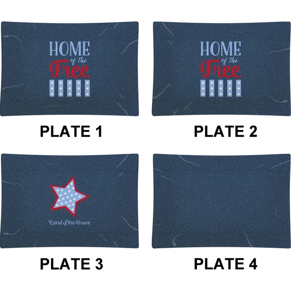 American Quotes Set of Rectangular Appetizer / Dessert Plates (Approval)
