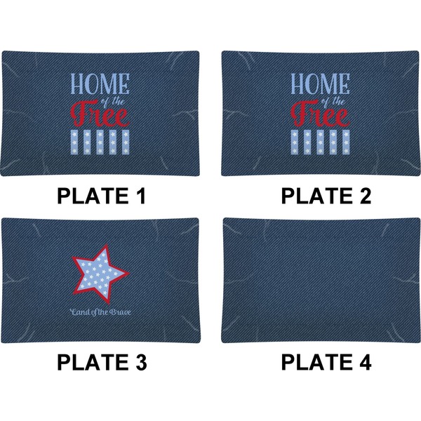 American Quotes Set of Rectangular Dinner Plates (Approval)
