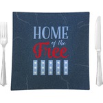 American Quotes 9.5" Glass Square Lunch / Dinner Plate- Single or Set of 4