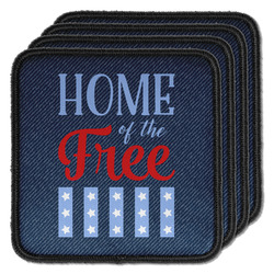 American Quotes Iron On Square Patches - Set of 4