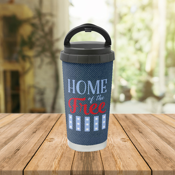 American Quotes Stainless Steel Travel Cup Lifestyle