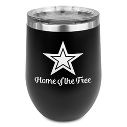 American Quotes Stemless Stainless Steel Wine Tumbler - Black - Double Sided