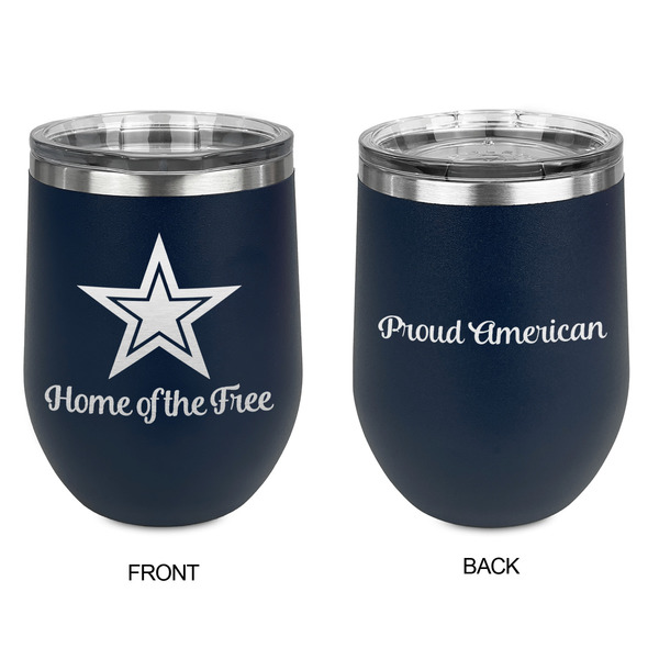 American Quotes Stainless Wine Tumblers - Navy - Double Sided - Approval