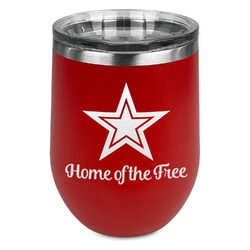 American Quotes Stemless Stainless Steel Wine Tumbler - Red - Double Sided