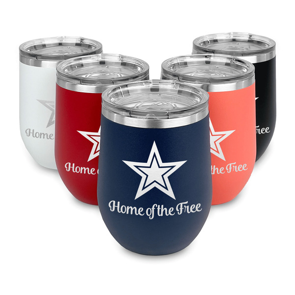American Quotes Steel Wine Tumblers Multiple Colors