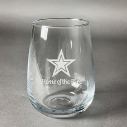 American Quotes Stemless Wine Glass - Engraved