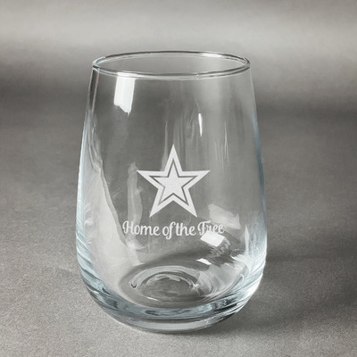 American Quotes Stemless Wine Glass - Engraved