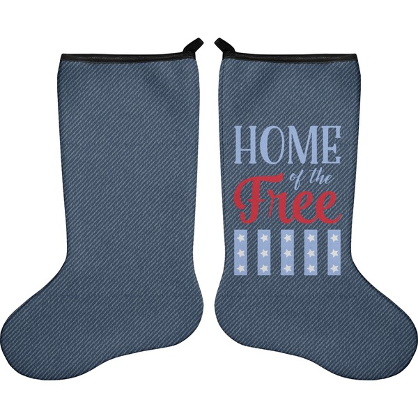 Custom American Quotes Holiday Stocking - Double-Sided - Neoprene