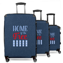 American Quotes 3 Piece Luggage Set - 20" Carry On, 24" Medium Checked, 28" Large Checked